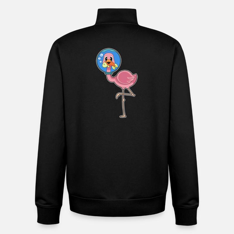Flamingo Fish - Unisex Organic Zip Sweatshirt by Stanley/Stella - black
