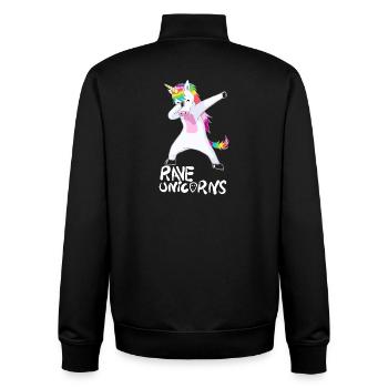 Logo Rave Unicorns White Text - Unisex Organic Zip Sweatshirt von Stanley/Stella - Schwarz - Hinten - AI Model Male 185 light (185cm)