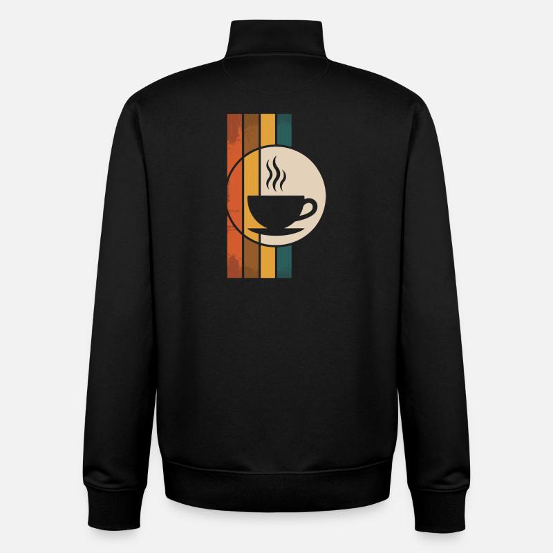 Tasse à café rétro - Sweat zippé unisexe en coton bio Stanley/Stella - noir