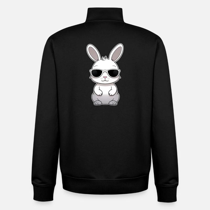 Cooler Hase mit Sonnenbrille - Unisex Organic Zip Sweatshirt von Stanley/Stella - Schwarz