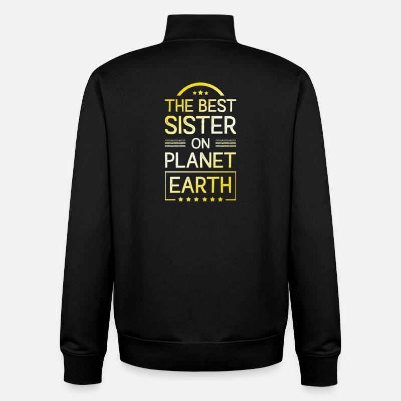 Beste Schwester Zitat - Unisex Organic Zip Sweatshirt von Stanley/Stella - Schwarz