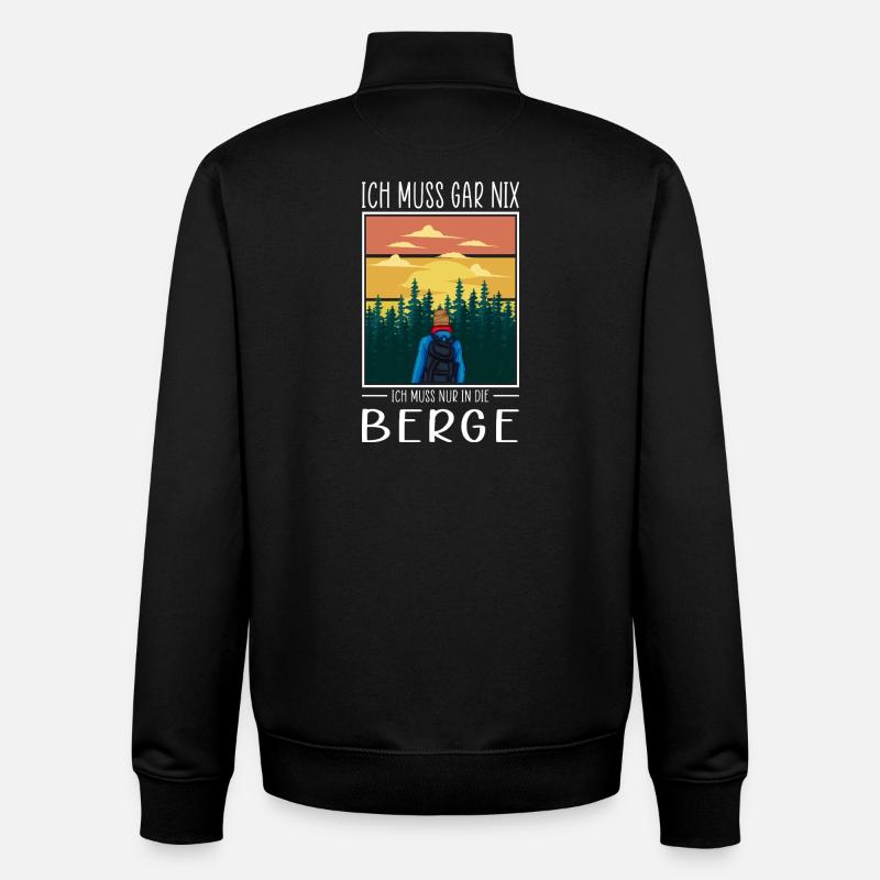 Wandern Sprüche Wanderer Wanderoutfits - Unisex Organic Zip Sweatshirt von Stanley/Stella - Schwarz