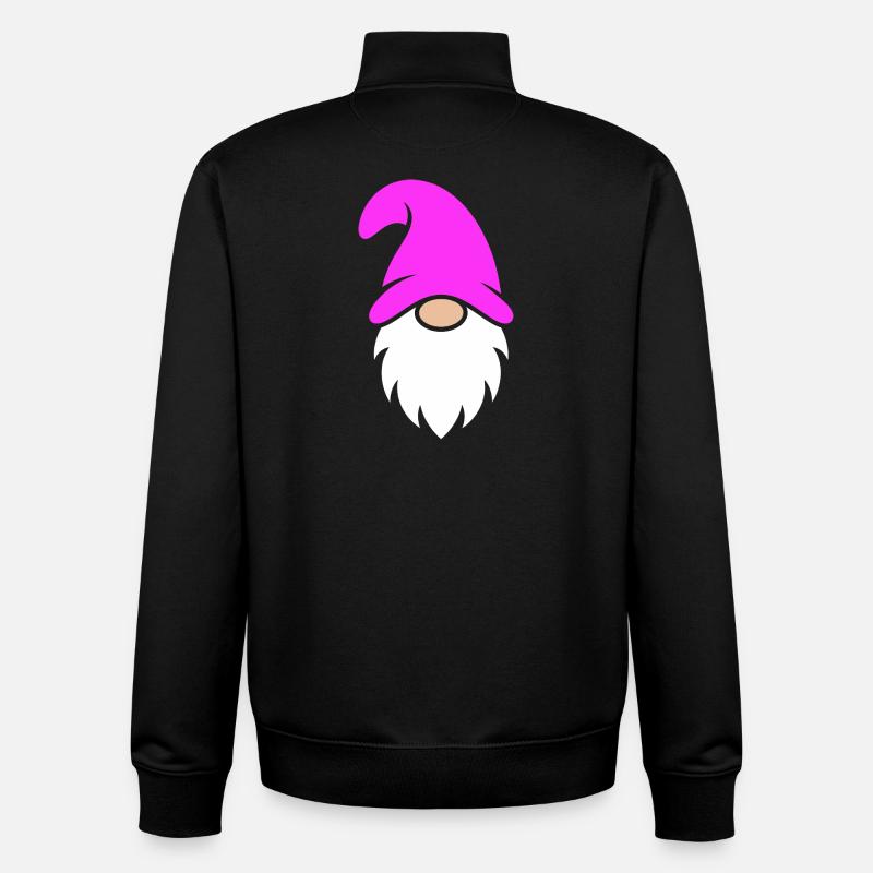Rosa Hut Weihnachtszwerg - Unisex Organic Zip Sweatshirt von Stanley/Stella - Schwarz