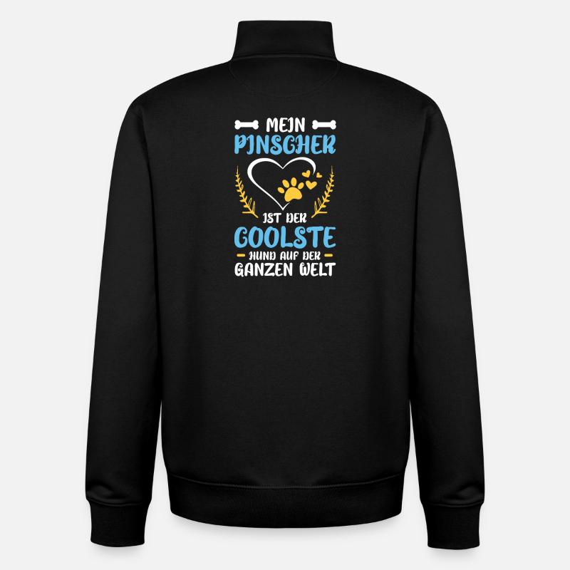 Mejn Pinscher : Meilleur chien du monde - Sweat zippé unisexe en coton bio Stanley/Stella - noir