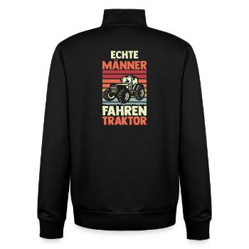 Tractor Farmer Farmer Tractor Driver Tractor - Unisex Organic Zip Sweatshirt by Stanley/Stella - black - Back - AI Model Male 185 light (185cm)