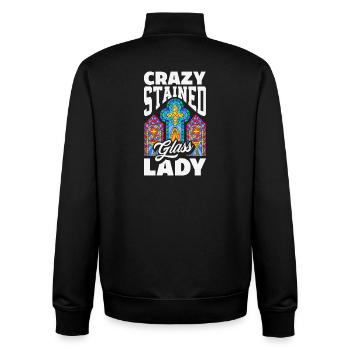Stained Glass Art Stained Glass Artist - Unisex Organic Zip Sweatshirt by Stanley/Stella - black - Back - AI Model Male 185 light (185cm)