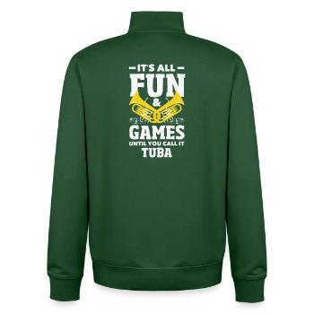 Vintage Euphonium Player - Unisex Organic Zip Sweatshirt by Stanley/Stella - bottle green - Back - AI Model Male 185 dark (185cm)