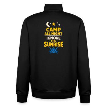 Camping Schlafen Sie In Keinem - Unisex Organic Zip Sweatshirt von Stanley/Stella - Schwarz - Hinten - AI Model Male 185 light (185cm)