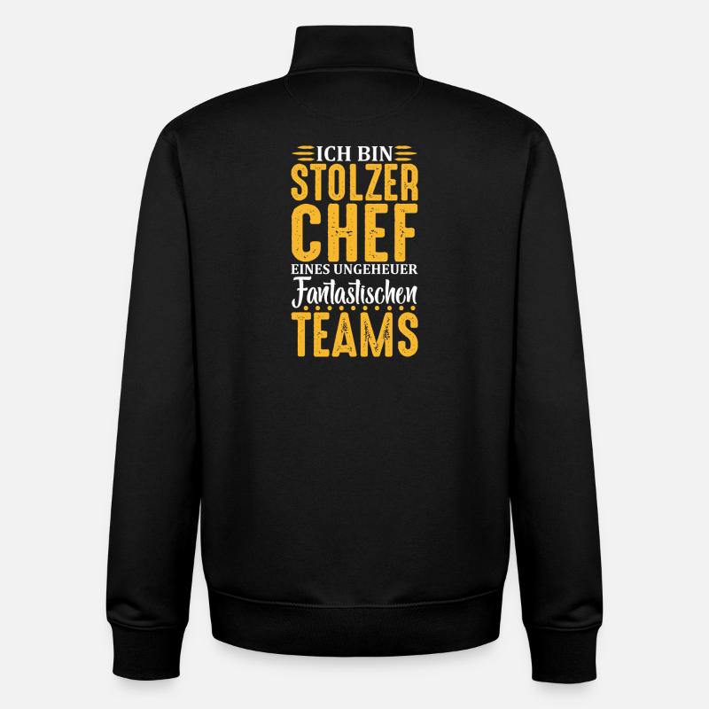 Stolzer Chef Chef Mann Abteilungsleiter Teamchef - Unisex Organic Zip Sweatshirt von Stanley/Stella - Schwarz
