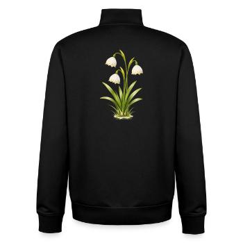 Illustration de la fleur printanière du bécher de mars - Sweat zippé unisexe en coton bio Stanley/Stella - noir - Dos - AI Model Male 185 light (185cm)