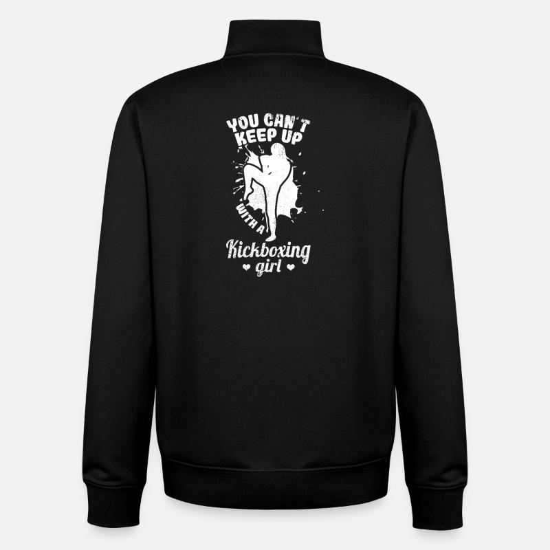 Kickboxing piger - Stanley/Stella unisex sweatshirt med lynlås i økologisk - sort