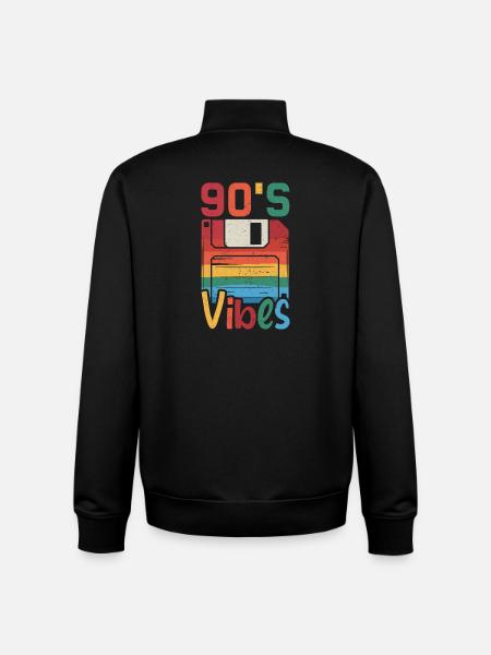 90er Vibes Kassette Retro - Unisex Organic Zip Sweatshirt von Stanley/Stella - Schwarz