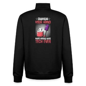 Nail Designer Nail Designer Cosmetics Nail Salon - Unisex Organic Zip Sweatshirt by Stanley/Stella - black - Back - AI Model Male 185 light (185cm)