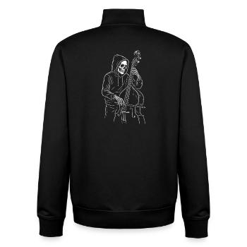 Hooded Skeleton Cellist - Unisex Organic Zip Sweatshirt by Stanley/Stella - black - Back - AI Model Male 185 light (185cm)