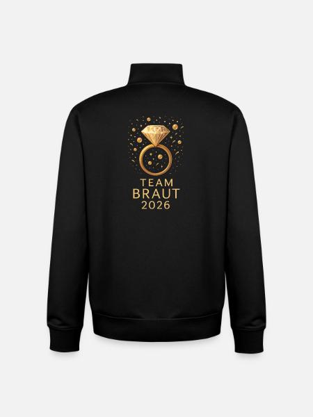 Team Braut 2026 Diamant Ring - Unisex Organic Zip Sweatshirt von Stanley/Stella - Schwarz