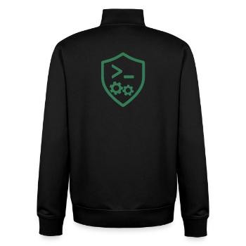 Code Shield with Gears - Unisex Organic Zip Sweatshirt by Stanley/Stella - black - Back - AI Model Male 185 light (185cm)
