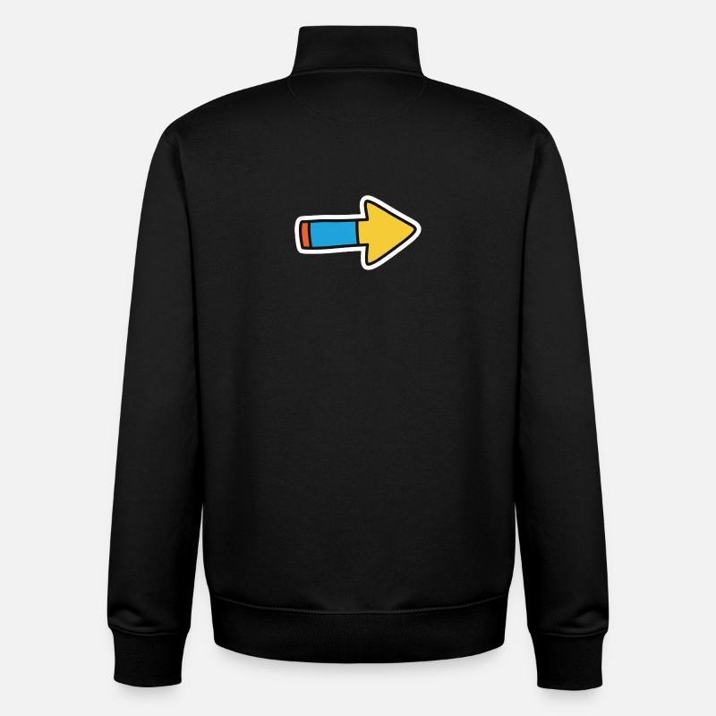 Comic Pfeil Richtung Rechts - Unisex Organic Zip Sweatshirt von Stanley/Stella - Schwarz