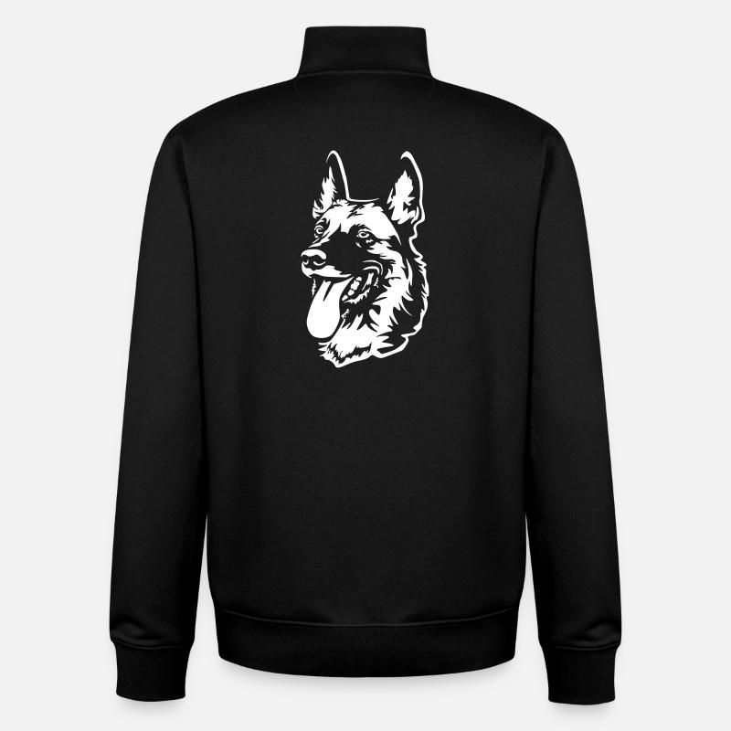 Tête de Malinois « Black Edition » - Sweat zippé unisexe en coton bio Stanley/Stella - noir