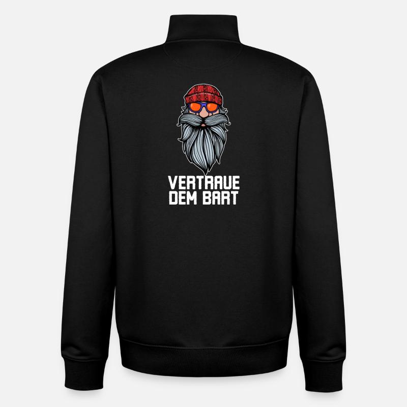 Humorvoll Bart Ziegenbart Statement Bartfrisur - Unisex Organic Zip Sweatshirt von Stanley/Stella - Schwarz