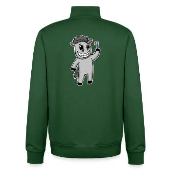 Pferd mit Zahnbürste - Unisex Organic Zip Sweatshirt von Stanley/Stella - Flaschengrün - Hinten - AI Model Male 185 dark (185cm)