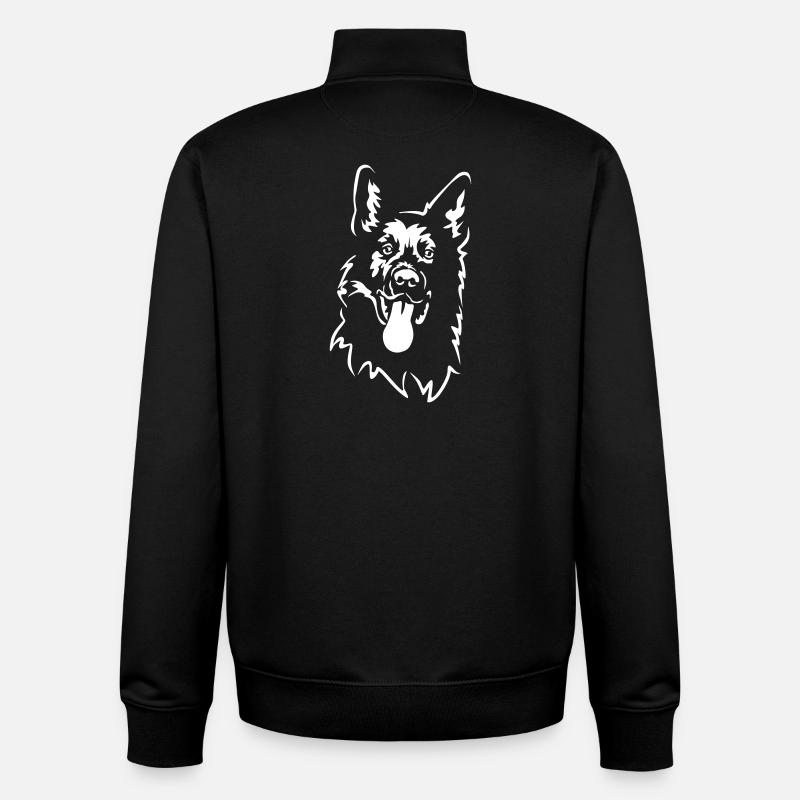 German Shepherd Head "Black Edition" - Unisex Organic Zip Sweatshirt by Stanley/Stella - black
