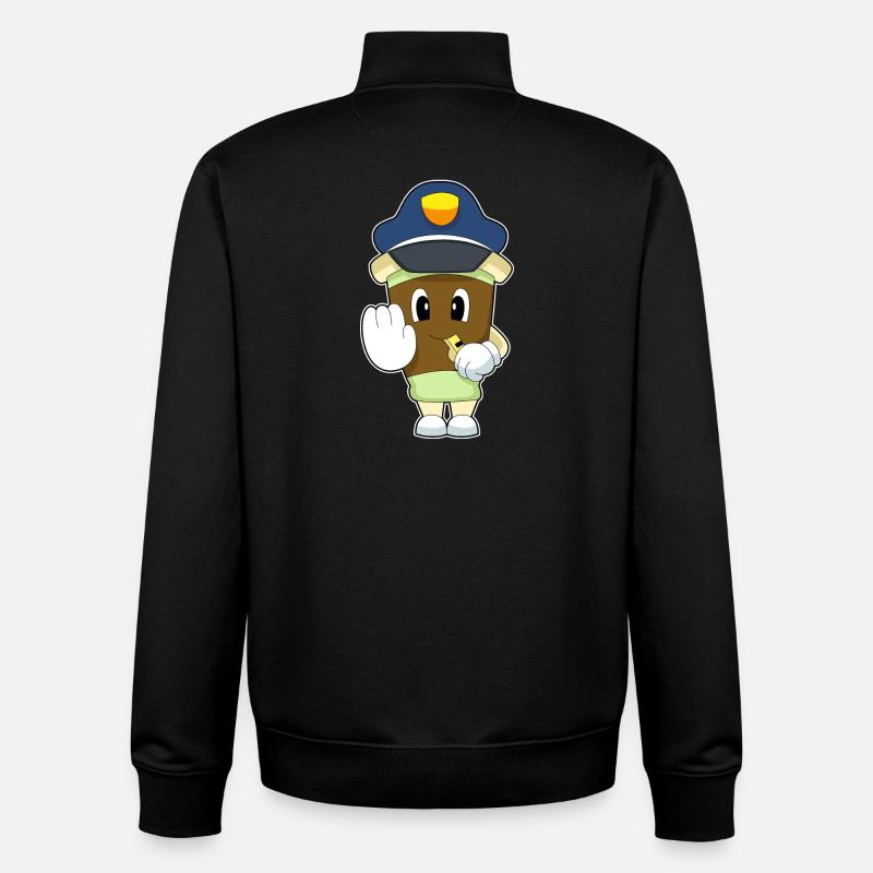 Kaffee Polizist Trillerpfeife Polizei - Unisex Organic Zip Sweatshirt von Stanley/Stella - Schwarz