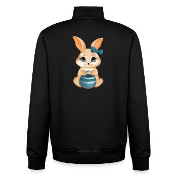 Mignon Lapin – Illustration mignonne - Sweat zippé unisexe en coton bio Stanley/Stella - noir - Dos - AI Model Male 185 light (185cm)