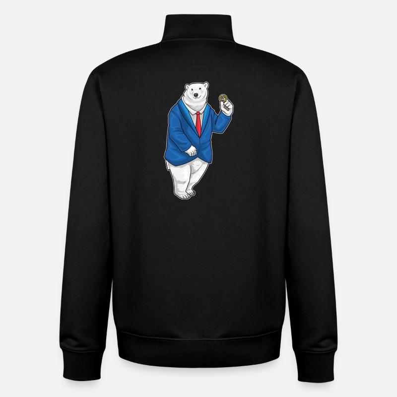 Eisbär Bräutigam Ehering Hochzeit - Unisex Organic Zip Sweatshirt von Stanley/Stella - Schwarz