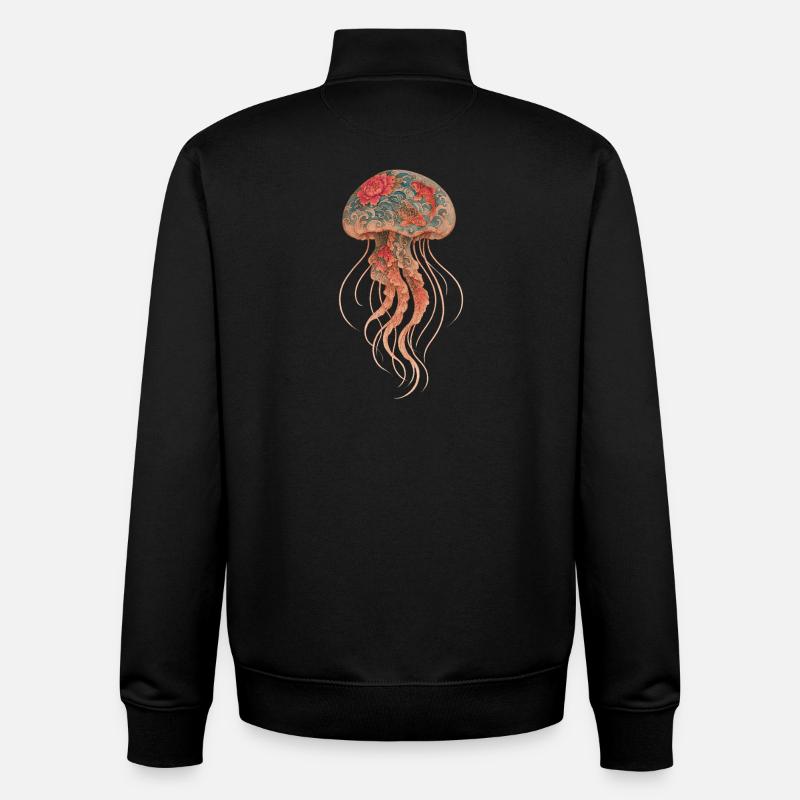 Yakuza Jellyfish – Ink Beneath the Surface - Unisex Organic Zip Sweatshirt by Stanley/Stella - black
