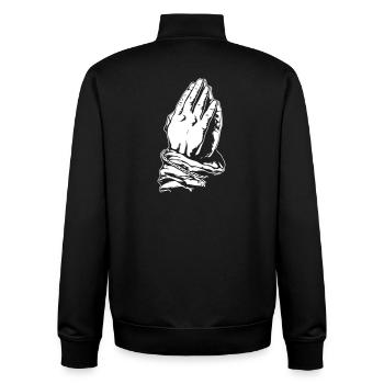 Prayer hands in black and white - Unisex Organic Zip Sweatshirt by Stanley/Stella - black - Back - AI Model Male 185 light (185cm)