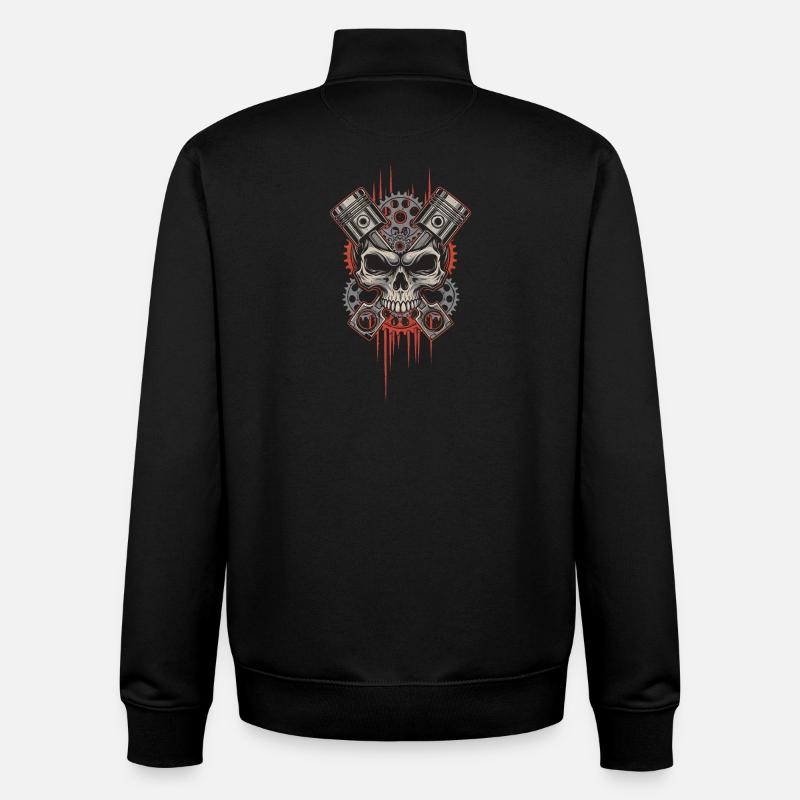 Schädelmotor Steampunk Tuning - Unisex Organic Zip Sweatshirt von Stanley/Stella - Schwarz