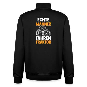 Tractor Farmer Farmer Tractor Driver Tractor - Unisex Organic Zip Sweatshirt by Stanley/Stella - black - Back - AI Model Male 185 light (185cm)