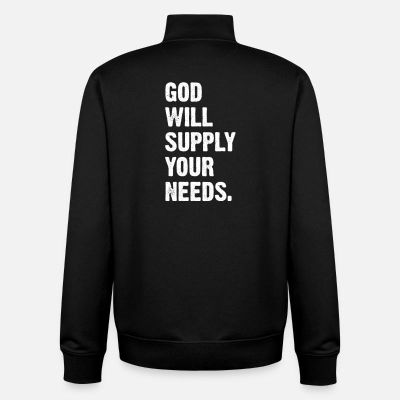 God Will Supply Your Needs - Unisex Organic Zip Sweatshirt von Stanley/Stella - Schwarz