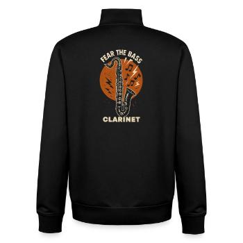 Fürchte die Bassklarinette | Band Vibes - Unisex Organic Zip Sweatshirt von Stanley/Stella - Schwarz - Hinten - AI Model Male 185 light (185cm)
