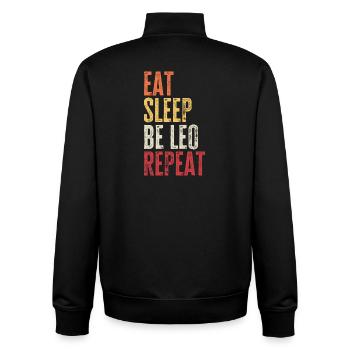 Mange, Dors, Sois Lion, répète Nom rétro - Sweat zippé unisexe en coton bio Stanley/Stella - noir - Dos - AI Model Male 185 light (185cm)