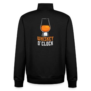 Whiskey O'Clock Scotch Glass Quote Design - Unisex Organic Zip Sweatshirt by Stanley/Stella - black - Back - AI Model Male 185 light (185cm)