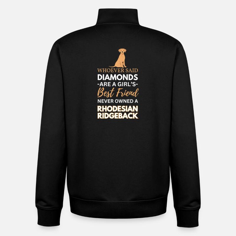 Meilleur Chien Ami Rhodesian Ridgeback - Sweat zippé unisexe en coton bio Stanley/Stella - noir