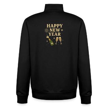 Bonne année pour la célébration du design - Sweat zippé unisexe en coton bio Stanley/Stella - noir - Dos - AI Model Male 185 light (185cm)