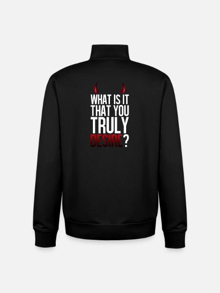 Truly Desire Question Tee - Sweat zippé unisexe en coton bio Stanley/Stella - noir
