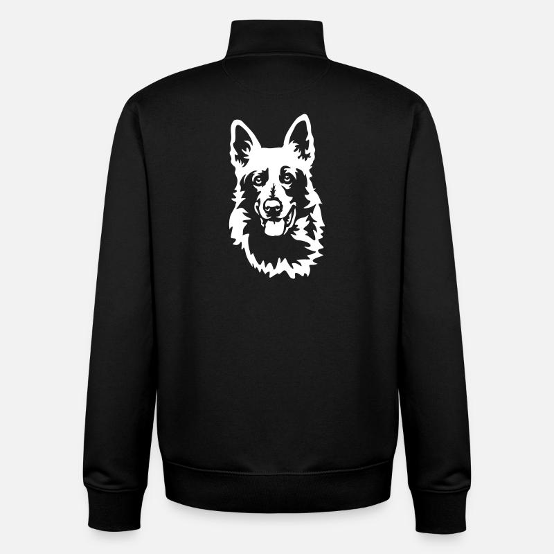 Tête de Berger Suisse « Black Edition » - Sweat zippé unisexe en coton bio Stanley/Stella - noir