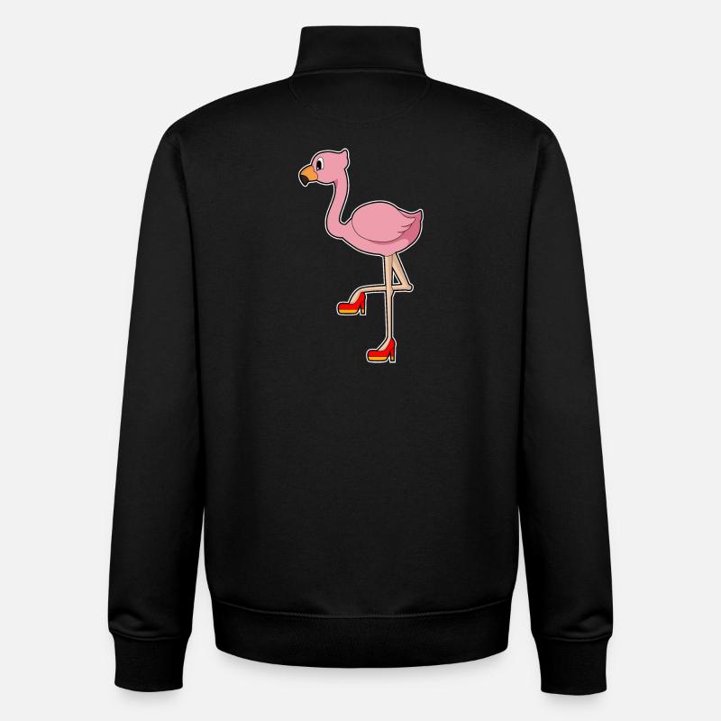 Talons hauts Flamingo - Sweat zippé unisexe en coton bio Stanley/Stella - noir