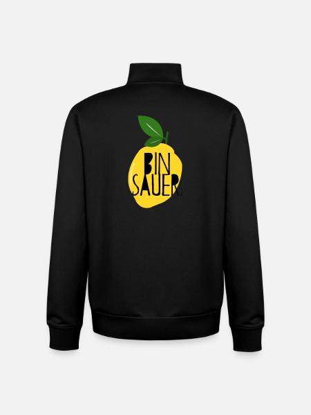 Bin sauer - Zitrone - Schlechte Laune - Statement - Unisex Organic Zip Sweatshirt von Stanley/Stella - Schwarz