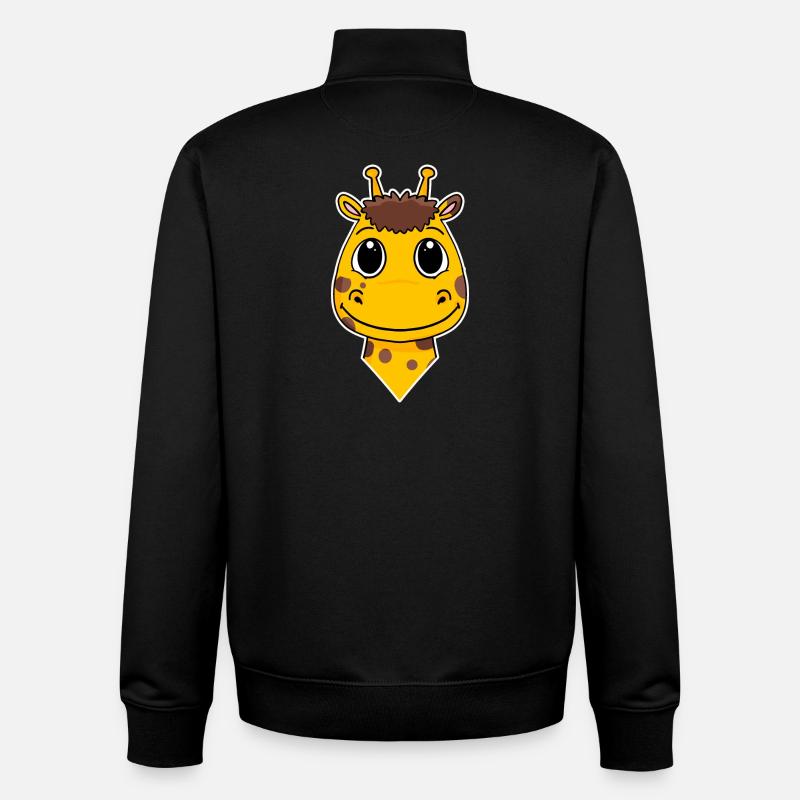 Giraffe Head - Unisex Organic Zip Sweatshirt by Stanley/Stella - black