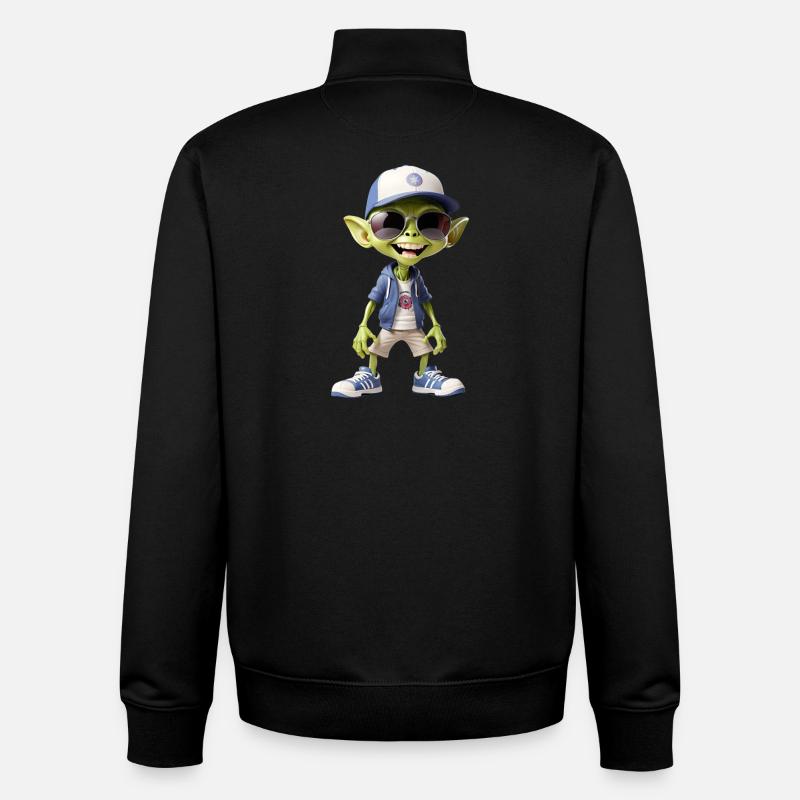 Adolescent extraterrestre cool - Sweat zippé unisexe en coton bio Stanley/Stella - noir