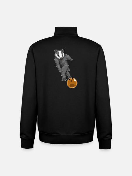 Dachs Bowling Bowlingkugel - Unisex Organic Zip Sweatshirt von Stanley/Stella - Schwarz