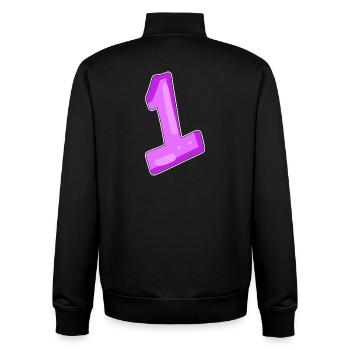 number 1 motif - Unisex Organic Zip Sweatshirt by Stanley/Stella - black - Back - AI Model Male 185 light (185cm)