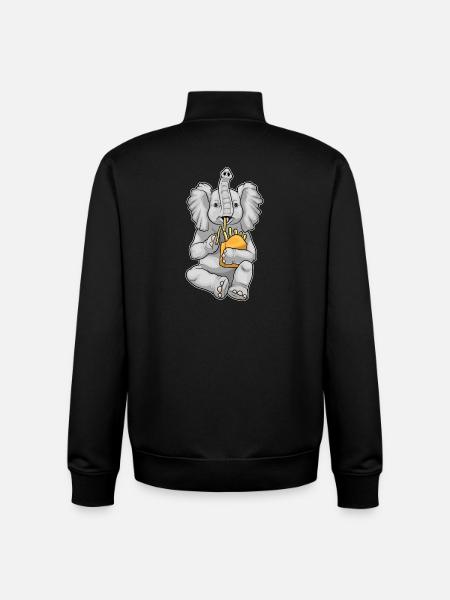 Elephant French fries - Unisex Organic Zip Sweatshirt by Stanley/Stella - black