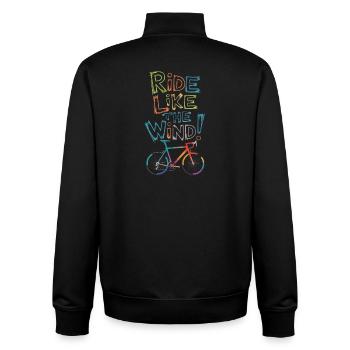 Roulez comme le vent Conception du vélo - Sweat zippé unisexe en coton bio Stanley/Stella - noir - Dos - AI Model Male 185 light (185cm)