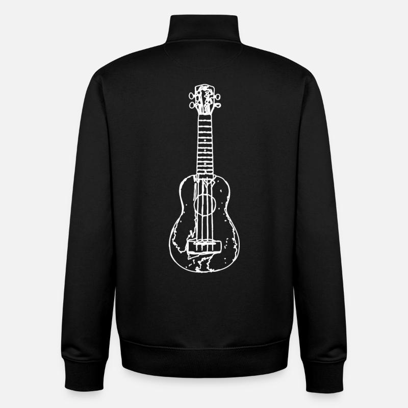 Ukulele Drawing - Unisex Organic Zip Sweatshirt by Stanley/Stella - black