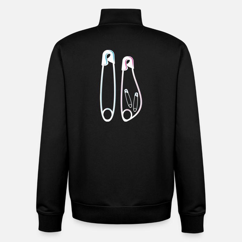 Annonce baby bump grossesse jumeaux - Sweat zippé unisexe en coton bio Stanley/Stella - noir